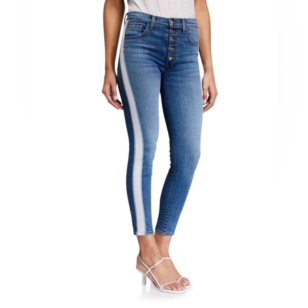 Veronica Beard Jeans
Debbie High-Rise Skinny Tuxedo Stripes Beacon (J3)